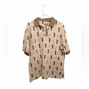 St. John’s Bay men’s golf print vintage‎ polo. Size large. Good condition